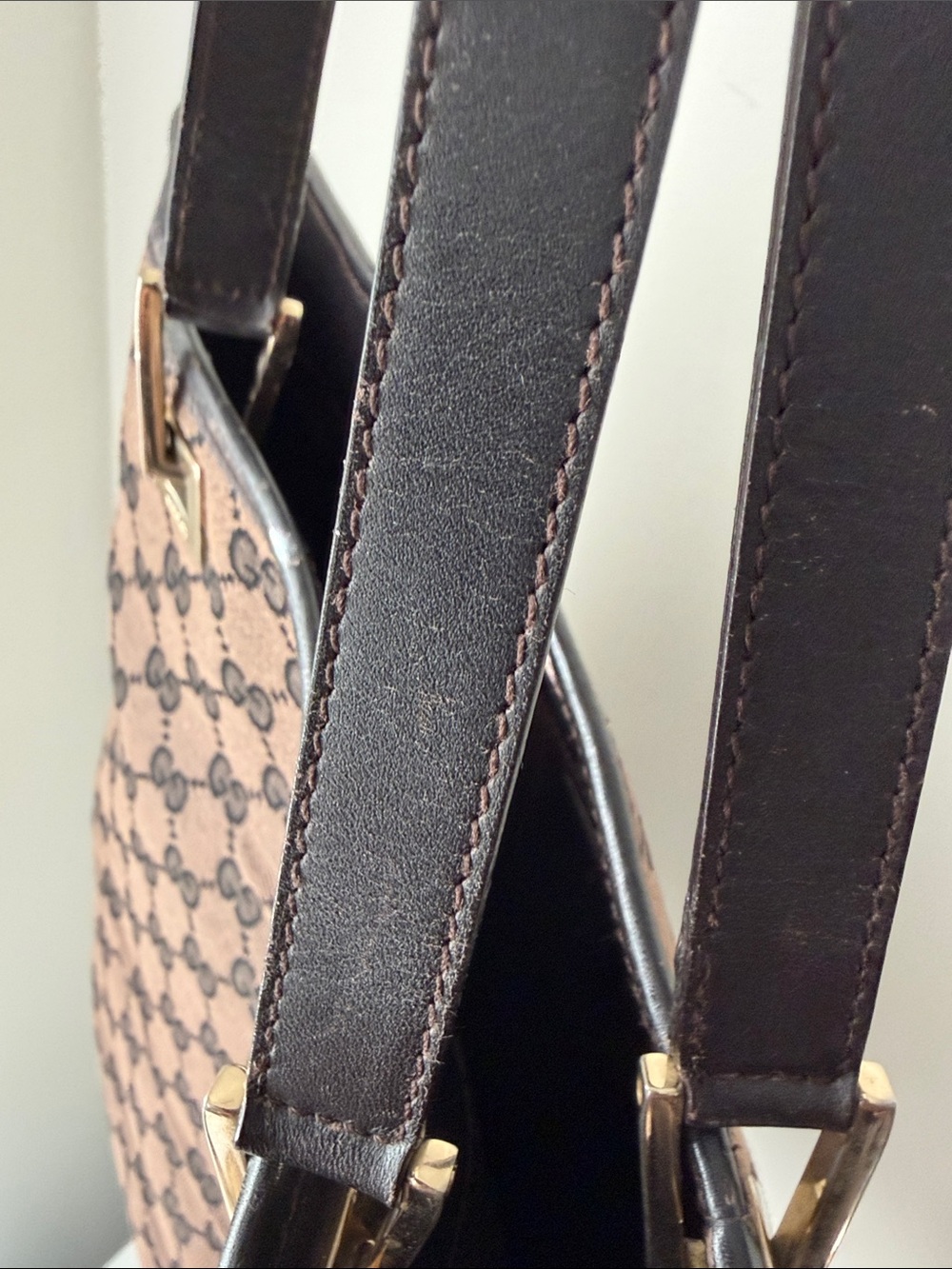 Authentic Gucci Brown and Black GG Canvas Tote - Picture 16 of 16